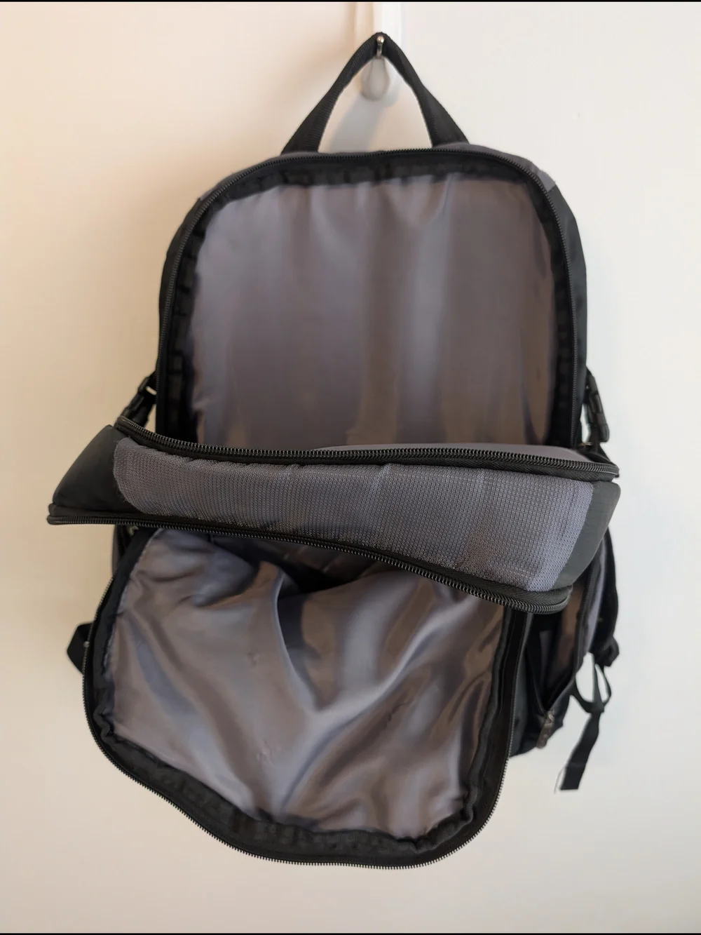 Dell Gray and Black Men's Laptop Backpack with Yellow Accent